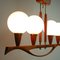 Lampadario Mid-Century moderno in teak e vetro satinato, Svezia, anni '60, Immagine 18