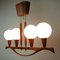 Lampadario Mid-Century moderno in teak e vetro satinato, Svezia, anni '60, Immagine 13