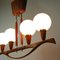 Lampadario Mid-Century moderno in teak e vetro satinato, Svezia, anni '60, Immagine 19