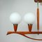 Lampadario Mid-Century moderno in teak e vetro satinato, Svezia, anni '60, Immagine 9
