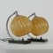 French Art Deco Nickel Table Lamps with Amber Opal Shades, 1920s, Set of 2 4