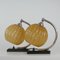 French Art Deco Nickel Table Lamps with Amber Opal Shades, 1920s, Set of 2 15