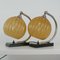 French Art Deco Nickel Table Lamps with Amber Opal Shades, 1920s, Set of 2 13
