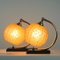 French Art Deco Nickel Table Lamps with Amber Opal Shades, 1920s, Set of 2 16