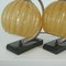 French Art Deco Nickel Table Lamps with Amber Opal Shades, 1920s, Set of 2 7