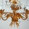 Mid-Century 5-Light Gilt Leaf & White Blossom Chandelier by Hans Kögl, 1970s, Image 18