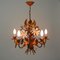 Mid-Century 5-Light Gilt Leaf & White Blossom Chandelier by Hans Kögl, 1970s, Image 3