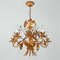 Mid-Century 5-Light Gilt Leaf & White Blossom Chandelier by Hans Kögl, 1970s, Image 8