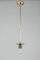 Mid-Century Ribbed Milk Glass & Brass Globe Pendant Attributed to Stilnovo 10