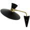 Mid-Century Black and Brass Articulating Wall Light Sconce in the Style of Pierre Guariche 1