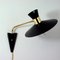 Mid-Century Black and Brass Articulating Wall Light Sconce in the Style of Pierre Guariche 3