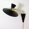 Schwarze Mid-Century Messing Wandlampe im Stile von Pierre Guariche 13