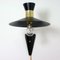 Schwarze Mid-Century Messing Wandlampe im Stile von Pierre Guariche 9