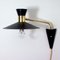 Schwarze Mid-Century Messing Wandlampe im Stile von Pierre Guariche 2