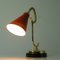 Mid-Century French Red Brass and Marble Gooseneck Table Lamp, 1950s, Image 11