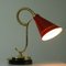 Mid-Century French Red Brass and Marble Gooseneck Table Lamp, 1950s, Image 10