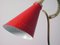 Lámpara de mesa cuello de ganso francés Mid-Century de mármol rojo y latón, años 50, Imagen 9
