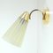 Deutsche Mid-Century Wandlampe aus Messing & Glas, 1950er 5