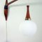 Mid-Century Swedish Swiveling Teak and Milk Glass Sconce, 1960s 5