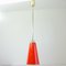 Mid-Century Scandinavian Red Glass and Brass Pendant, 1950s, Image 2