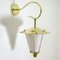 Mid-Century French Brass and Opaline Lantern Sconce or Wall Light, 1950s 3