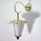 Mid-Century French Brass and Opaline Lantern Sconce or Wall Light, 1950s 2