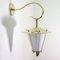 Applique Mid-Century in ottone e vetro opalino a forma di lanterna, Francia, anni '50, Immagine 12
