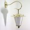 Mid-Century French Brass and Opaline Lantern Sconce or Wall Light, 1950s 12