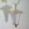 Mid-Century French Brass and Opaline Lantern Sconce or Wall Light, 1950s 10