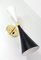 Mid-Century Black and White Double Cone Diabolo Wall Light Sconce, Image 6
