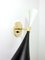 Mid-Century Black and White Double Cone Diabolo Wall Light Sconce 4