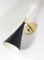 Mid-Century Black and White Double Cone Diabolo Wall Light Sconce, Image 9