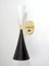 Doppelseitige Mid-Century Diabolo Wandlampe in Schwarz & Weiß 14