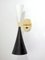 Mid-Century Black and White Double Cone Diabolo Wall Light Sconce 14