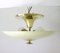 Deutsche Mid-Century Opalglas & Messing Deckenlampe, 1950er 6