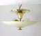 Mid-Century German Opaline and Brass Flush Mount, 1950s, Image 6