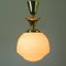 Austrian Art Deco Bauhaus Opaline and Brass Flush Mount, 1940s 6