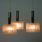 German Cascading Textured Glass and Brass Chandelier from Doria 8