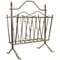 French Brass Magazine News Rack in the Style of Maison Charles, 1950s 1