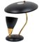 Mid-Century French Reflecting Gooseneck Black Table Lamp, 1950s, Image 1