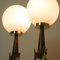 Lampes de Bureau Mid-Century Modernes Scandinaves en Teck, Laiton et Verre Opalin, Set de 2 13