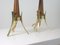 Mid-Century Scandinavian Modern Teak, Brass & Opaline Table Lamps, Set of 2 6