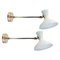 Mid-Century French White Brass Articulating Potence Sconces, 1950s, Set of 2 1