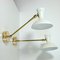 Mid-Century French White Brass Articulating Potence Sconces, 1950s, Set of 2, Image 2