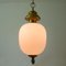 Italian Brass and Satin Opaline Glass Pendant from Azucena, 1950s 9