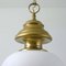 Italian Brass and Satin Opaline Glass Pendant from Azucena, 1950s, Image 4