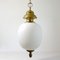 Italian Brass and Satin Opaline Glass Pendant from Azucena, 1950s 2