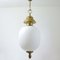 Italian Brass and Satin Opaline Glass Pendant from Azucena, 1950s 8