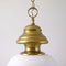 Italian Brass and Satin Opaline Glass Pendant from Azucena, 1950s, Image 5