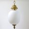 Italian Brass and Satin Opaline Glass Pendant from Azucena, 1950s 3